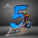 Trofeo de motocross en acrílico